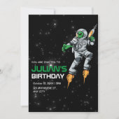 Invitation d'anniversaire d'astronaute alien UFO G (Devant)