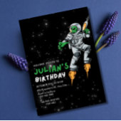 Invitation d'anniversaire d'astronaute alien UFO G