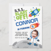 Invitation d'anniversaire d'astronaute, avec votre (Devant)