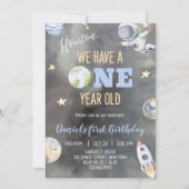 Invitation d'anniversaire d'astronaute dans l'espa (Devant)