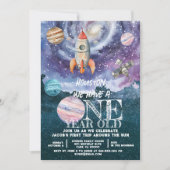 Invitation d'anniversaire d'astronaute dans l'espa (Devant)
