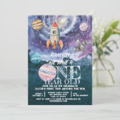 Invitation d'anniversaire d'astronaute dans l'espa (Debout devant)