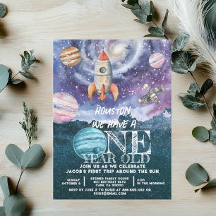 Invitation d'anniversaire d'astronaute dans l'espa