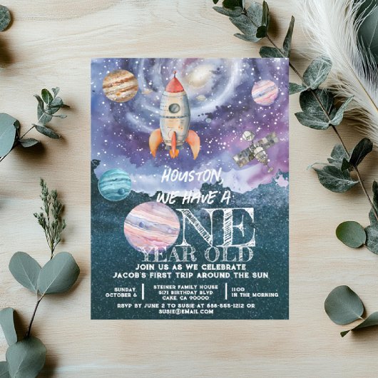 Invitation d'anniversaire d'astronaute dans l'espa