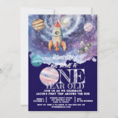 Invitation d'anniversaire d'astronaute dans l'espa (Devant)