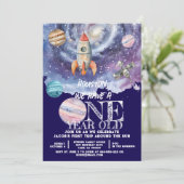Invitation d'anniversaire d'astronaute dans l'espa (Debout devant)
