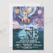 Invitation d'anniversaire d'astronaute dans l'espa (Devant)