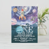 Invitation d'anniversaire d'astronaute dans l'espa (Debout devant)