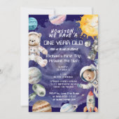 Invitation d'anniversaire d'astronaute de l'espace (Devant)
