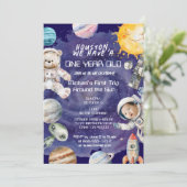 Invitation d'anniversaire d'astronaute de l'espace (Debout devant)