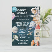 Invitation d'anniversaire d'astronaute de l'espace (Debout devant)
