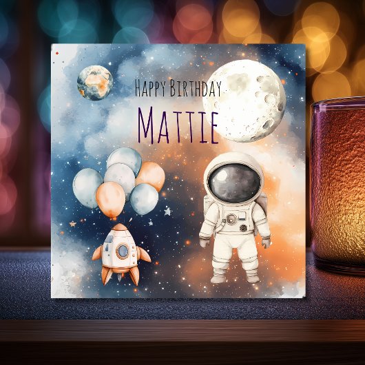 Invitation d'anniversaire d'astronaute de l'espace