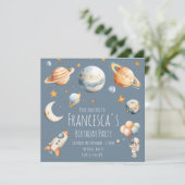 Invitation d'anniversaire d'astronaute de l'espace (Debout devant)