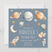 Invitation d'anniversaire d'astronaute de l'espace (Devant)