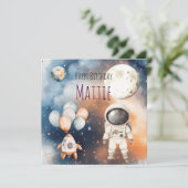 Invitation d'anniversaire d'astronaute de l'espace (Debout devant)