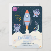 Invitation d'anniversaire d'astronaute de l'espace (Devant)