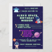 Invitation d'anniversaire d'astronaute – Décollage (Devant)