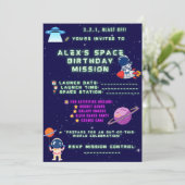 Invitation d'anniversaire d'astronaute – Décollage (Debout devant)