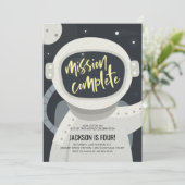Invitation d'anniversaire d'astronaute d'espace (Debout devant)