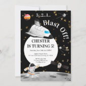 Invitation d'anniversaire d'astronaute Invitation  (Devant)