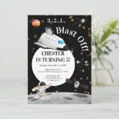 Invitation d'anniversaire d'astronaute Invitation  (Debout devant)