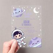Invitation d'anniversaire d'astronaute pour garçon (In situ (ordinateur de poche))