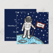 Invitation d'anniversaire d'astronaute spatial per (Devant / Derrière)