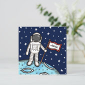 Invitation d'anniversaire d'astronaute spatial per (Debout devant)
