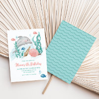 Invitation d'anniversaire dauphin sous la mer