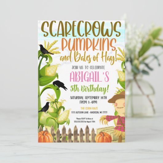 Invitation d'anniversaire d'automne (Debout devant)