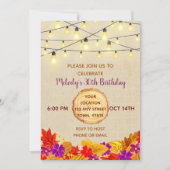 Invitation d'anniversaire d'automne (Devant)