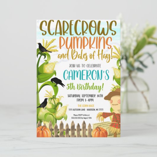 Invitation d'anniversaire d'automne (Debout devant)