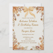 Invitation d'anniversaire d'automne élégant (Devant)