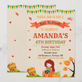 Invitation d'anniversaire d'automne fête d'automne (Devant / Derrière)
