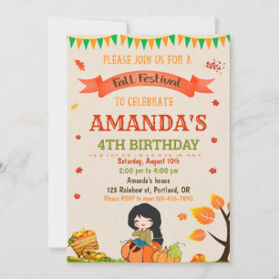 Invitation d'anniversaire d'automne fête d'automne