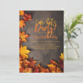 Invitation d'anniversaire d'automne Feuilles rusti (Debout devant)