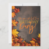Invitation d'anniversaire d'automne Feuilles rusti (Dos)