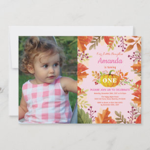 Invitation d'anniversaire d'automne pour fille ave