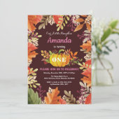 Invitation d'anniversaire d'automne pour fille ave (Debout devant)
