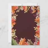 Invitation d'anniversaire d'automne pour fille ave (Dos)
