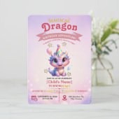 Invitation d'anniversaire d'aventure de dragon pas (Debout devant)