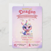 Invitation d'anniversaire d'aventure de dragon pas (Devant)