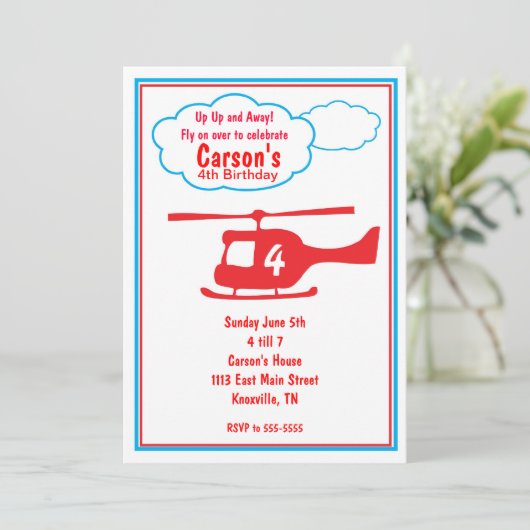 Invitation d'anniversaire d'avion (Debout devant)