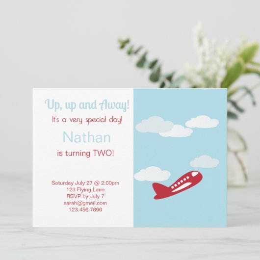 Invitation d'anniversaire d'avion (Debout devant)