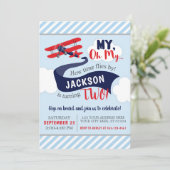 Invitation d'anniversaire d'avion avec enveloppes (Debout devant)