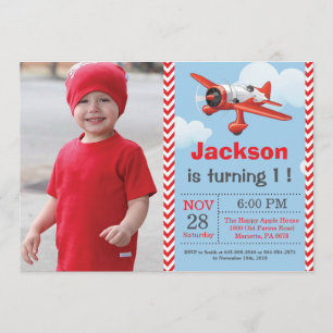 Invitation d'anniversaire d'avion. Fête d'annivers