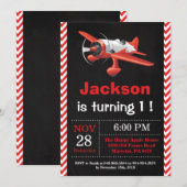 Invitation d'anniversaire d'avion. Fête d'annivers (Devant / Derrière)