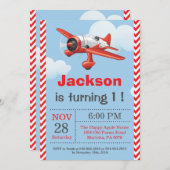 Invitation d'anniversaire d'avion. Fête d'annivers (Devant / Derrière)