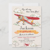 Invitation d'anniversaire d'avion Invitation d'avi (Devant)
