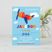 Invitation d'anniversaire d'avion invitation de la (Debout devant)